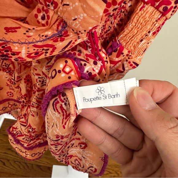 Poupette St. Barth - Kids Anaik Short Jumpsuit - Orange Bijou size S - Picture 5 of 5